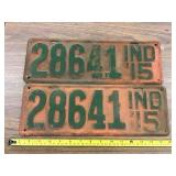2 Indiana license plates 1915
