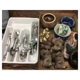 Silverware and figurines