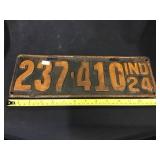 Indiana 1924 license plate