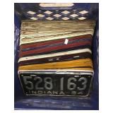 Indiana License plate assortment 50s,60s,70s