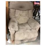 Brown microsuede recliner, with wear
