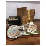 2 Lincoln cent rolls, resin building, Lionel