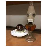 Cake stand, oil lamp miscellaneous