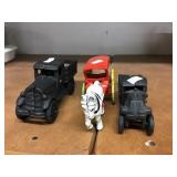 Cast iron Trucks & ice wagon