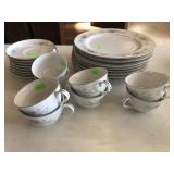 Florenteen China Plates, Teacups And Saucers
