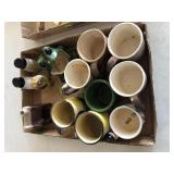 Cups, Salt And Pepper Shakers, Candle Holder And