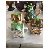 Teapot Assortment Some Chips And Cracks