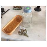 Longaberger Basket, Ball Jar, Necklaces