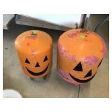 Two Metal Tank Jack-o-lanterns