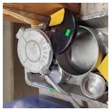 Box Of Aluminum Waffle Iron, Pot & Pan