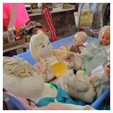 Large Tote Of Dolls