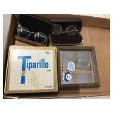 Spectacles, Cigar Box, Mirror