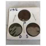 1916 Lincoln Wheat Pennies