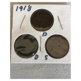 1918 Lincoln Wheat Pennies