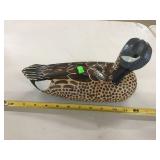 Wood Carved Duck Decoy, Signed