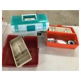 Three Plastic Tackle Boxes