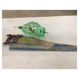 Painted Saw, Bird In Bottle Wind Catcher