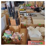 Knife Holder, Tea Pot, Sherbet Cup. 3 Boxes Of 3