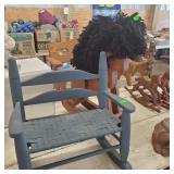 Wooden Rocking Horse And Doll Bench Rocker. 2 Of