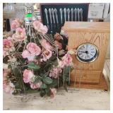 Wire Bird Cage With Artificial Flowers And