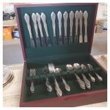 Wooden Case Of Flatware,