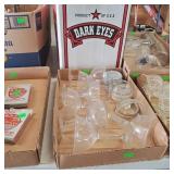 2 Flats Of Stemware & White Pottery Dishes,