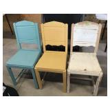 Three Wood Chairs, Painted