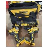 Dewalt Three tool combo kit includes battery,