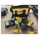 Dewalt 20v 3 tool combo kit includes battery