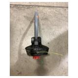 Weed trimmer curved shaft attachment