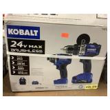 Kobalt 24v max brushless 2 tool combo kit, 1