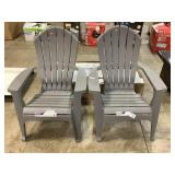 Two plastic deck chairs Damaged