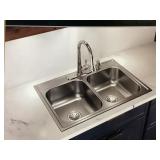 Elkay 33x22x8 top mount double bowl sink