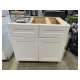 36 inch sink base white Damaged