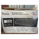 Whirlpool 30 inch range hood white