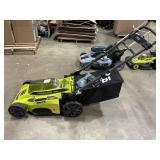 Ryobi 20 inch 40 V push mower with the bagger