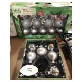 Holiday ornaments 1 missing, one broken