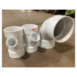 3 plumbing fixtures, 4 in. and 6 in.
