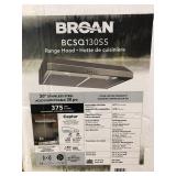 Broan range hood 30 inch stainless steel dent on