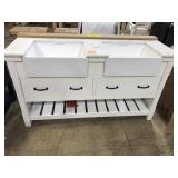 Vanity with top combo white finish 61 inches long