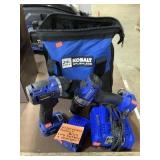 Kobalt 24v tool kit, 3/8 in. Impact driver, 1/2