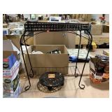 Plant stand, bent, rolling plant stand, missing a