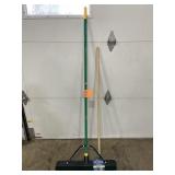Push broom handle bent, wooden handle