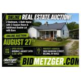 08.27.26 Metzger Online Real Estate Auction-2 Tracts with Move-In Ready Home