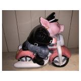 Road Hog On Motorcycle Pig Cookie Jar