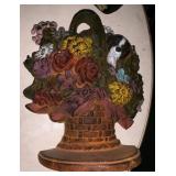 Cast Iron Flower Basket Doorstop