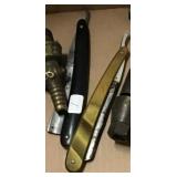 Yellow/brown Straight Razor, Only, Right In Photo