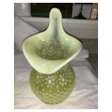 Vaseline Glass Jack In Pulpit Vase