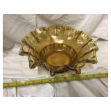 Ruffled Edge Iridescent Bowl 11 Inch