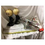 (2) Bar Plastic Telephone Lights And Aluminum Can